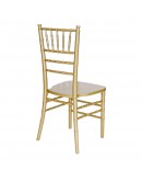 Chiavari Wood Chair, Gold, Ivory Cushion