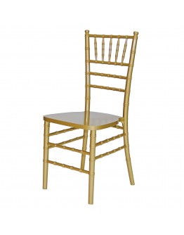 Chiavari Wood Chair, Gold, Ivory Cushion