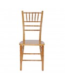 Chiavari Wood Chair, Natural, Ivory Cushion