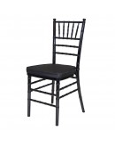 Chiavari Wood Chair, Black, Black Cushion