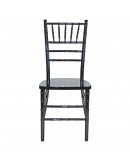 Chiavari Wood Chair, Black, Black Cushion