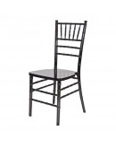 Chiavari Wood Chair, Black, Black Cushion