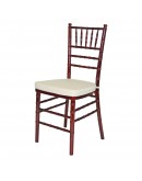 Chiavari Wood Chair, Mahogany, Ivory Cushion