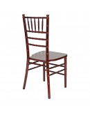 Chiavari Wood Chair, Mahogany, Ivory Cushion