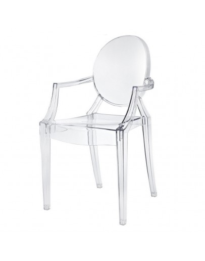 Phantom Resin Chair, Arms, Clear