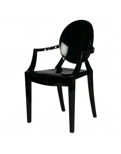 Phantom Resin Chair, Arms, Black