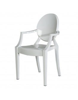 Phantom Resin Chair, Arms, White