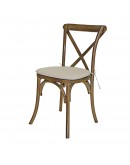 Lucca X-Back Wood Chair, Rustic