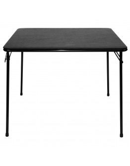 38" Square Folding Card and Game Table, Wheelchair Accessible, Black