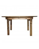 60" Round Pine Wood Farm Table, Folding Legs, Rustic