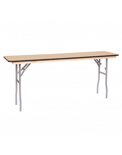 6 Foot Conference Wood Folding Table, Vinyl Edging