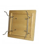 60 Inch Square Wood Folding Table, Metal Edging