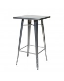 engrom Square Metal Cocktail Table Set, Gunmetal Grey