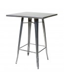 engrom Square Metal Cocktail Table Set, Gunmetal Grey