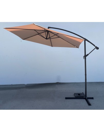 10 Foot Cantilever Umbrella - Steel Patio with Crank & Base